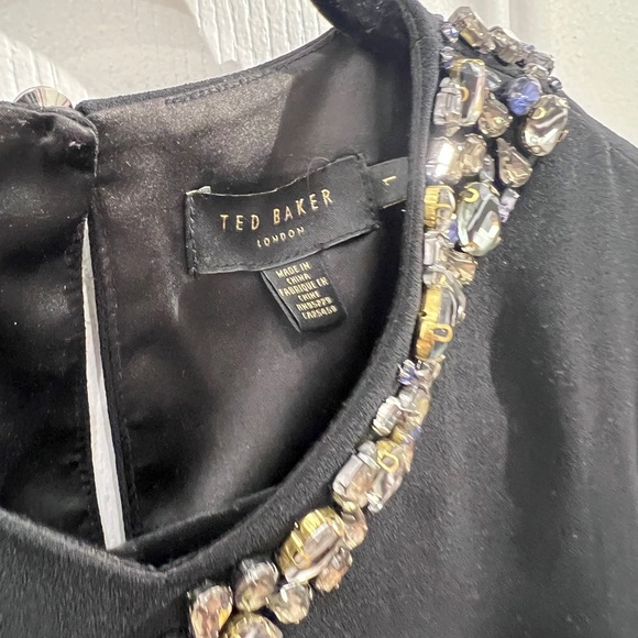 Ted Baker Black Cocktail Dress with Sleeveless and Embellished Ted Size 1 | US 4 - Picture 3 of 4